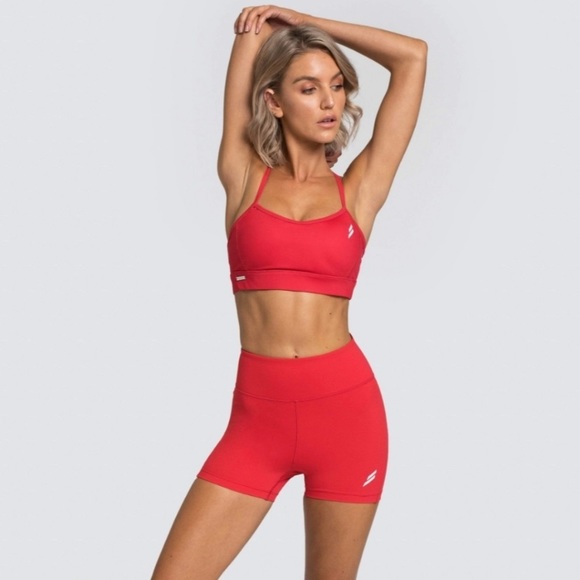 DOYOUEVEN High Rise Excel Bike Shorts Leggings Red - Picture 3 of 10